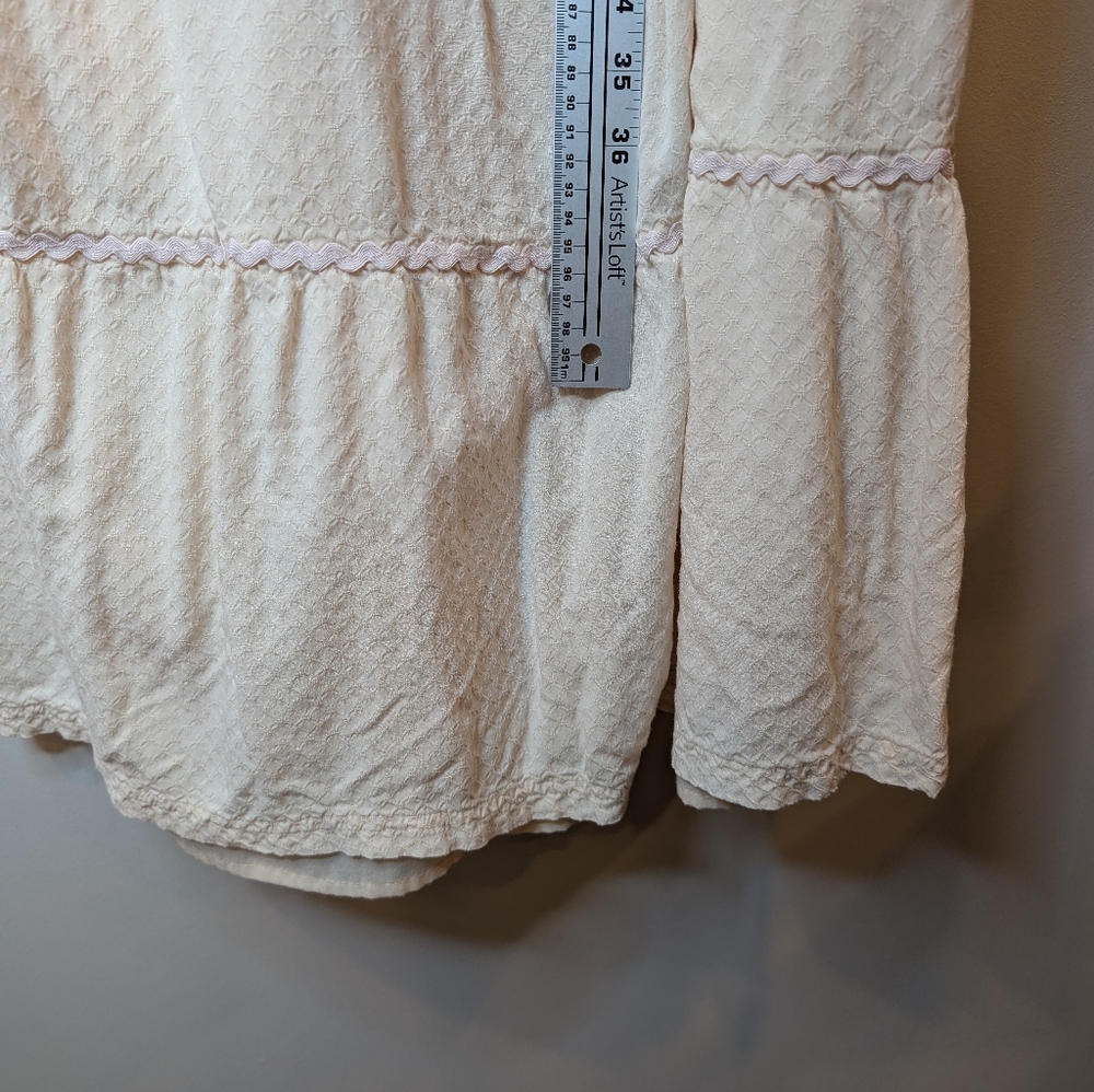 LC Lauren Conrad Tiered Pinafore Peach Tiered Dress XXL boho - Picture 9 of 11